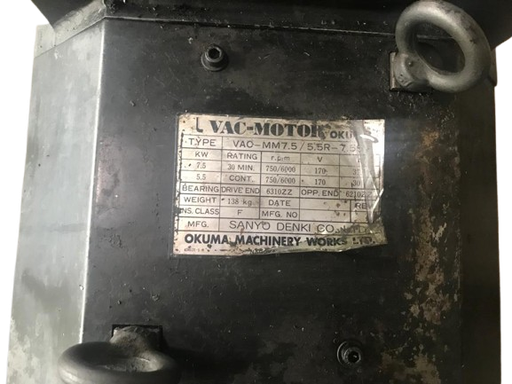 [PR/01306] VAC Motor Okuma VAC MM7.5/5.5-7.5 gebraucht